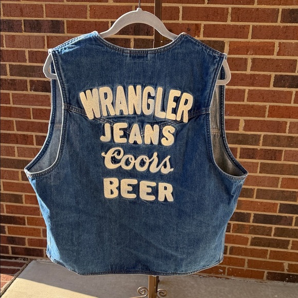Wrangler Blue Denim Vest with Coors Patch - Picture 4 of 4